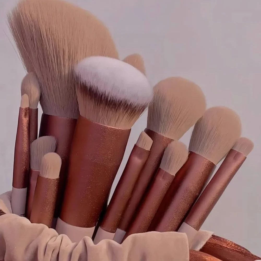 13 pieces Rose gold Make up brush set super soft high quality